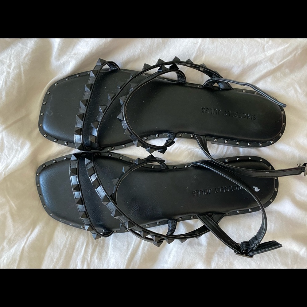 Black Studded Sandals